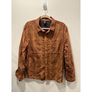 REI Men's Co-op Hiking Vented Long Sleeve Buttoned Shirt Size M Medium Orange
